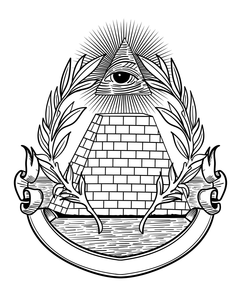 Pyramide des yeux omniscients – L'œil de Dieu – Illustration – Éléments de logo – Vecteur