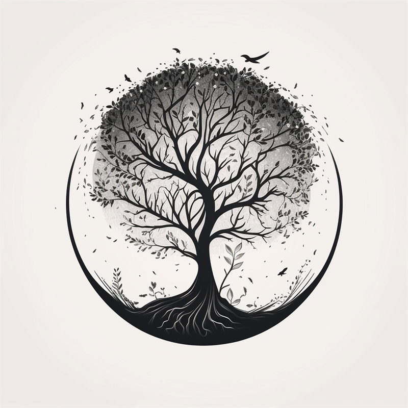 Handdraw Tree Forest Logo Elements Vector- Illustration Image Free Download
