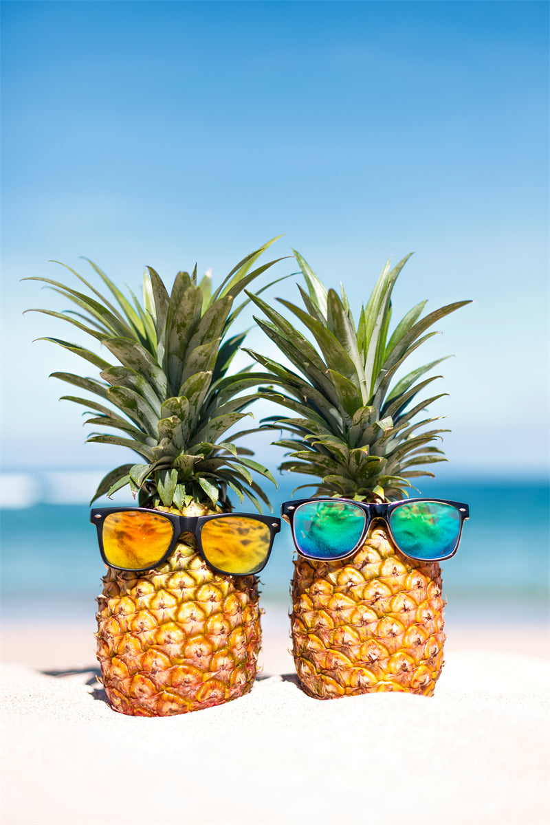 Pineapple - Hello Summer Background - Seaside Landscape photo - Fruit - Png/PSD/JPG/ Free Download 