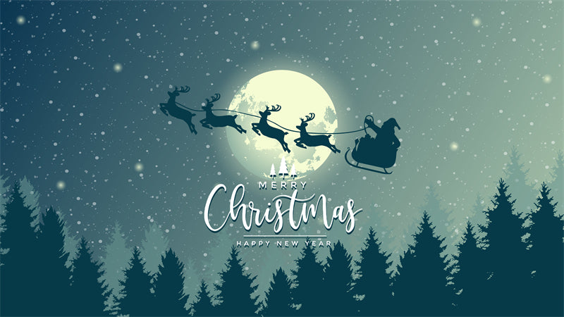 Santa Sleigh &Reindeer - Christmas Season Elements - Elk Pattern -  Png/PSD/JPG/ Free Download