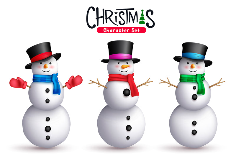 Bonhomme de neige d'hiver, saison de Noël, éléments dessinés à la main - Téléchargement gratuit au format PNG/PSD/JPG