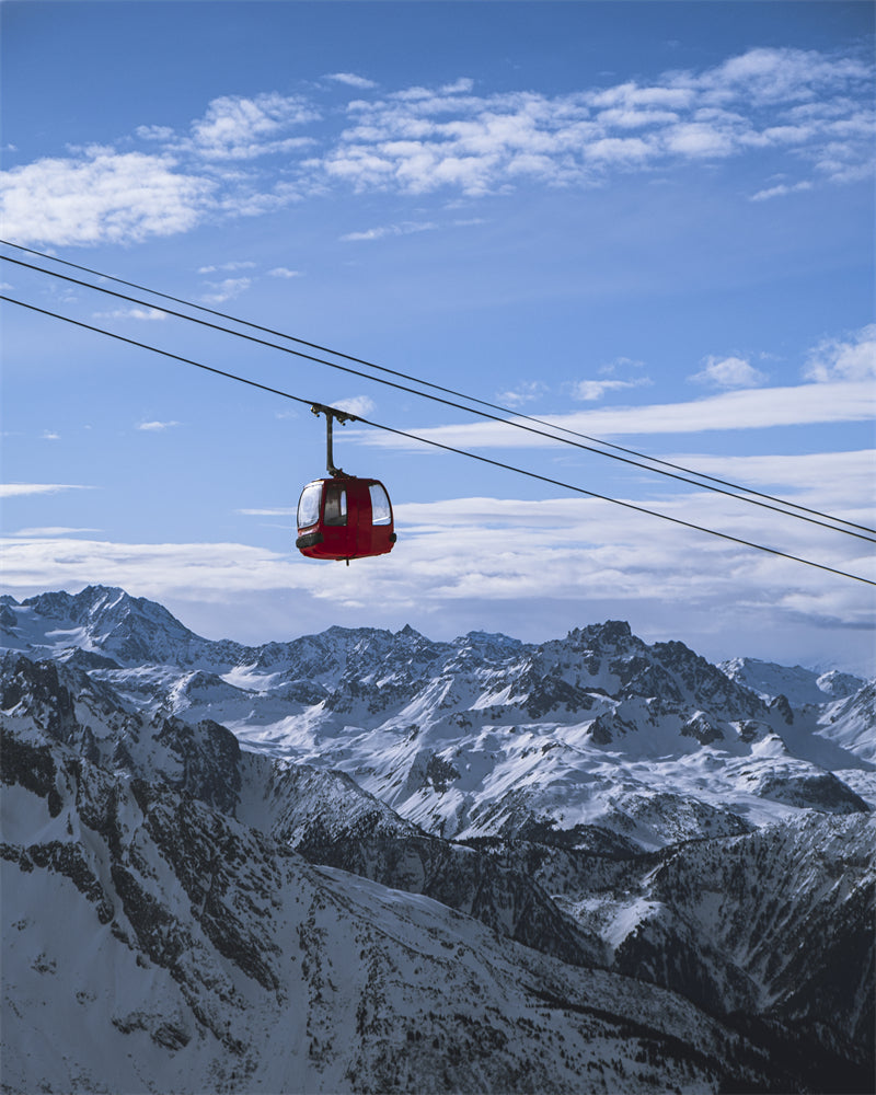 Paysage des Alpes enneigées en Europe - Randonnée en montagne, ski, téléphérique, vacances d'hiver - Téléchargement gratuit en PNG/PSD/JPG