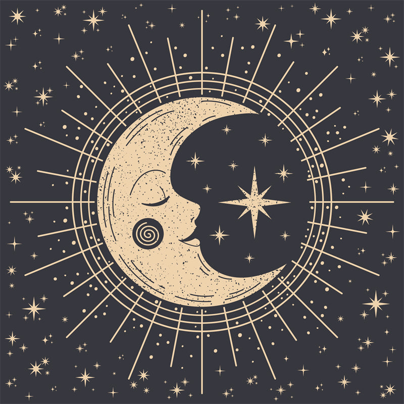 Collection Vintage Moon Set - Icônes - Éléments - Vecteur - Clair de lune