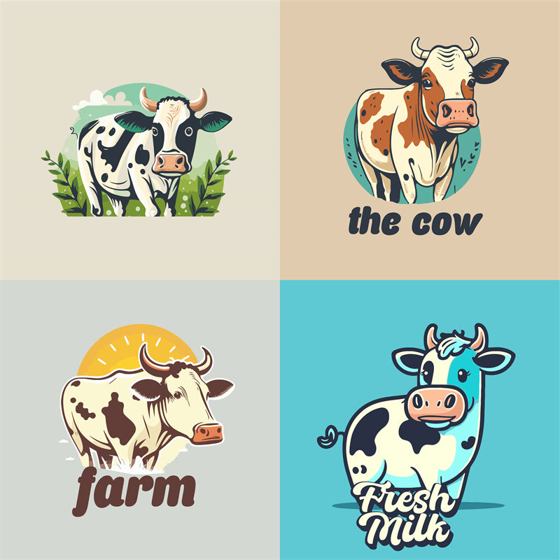 Handdraw Milk Elements - Cow Milk -Milk Bottle - Milk Logo - Design  -Iluustration