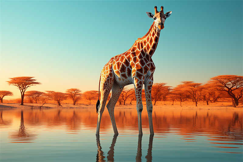 Giraffe Background Photo - Wallpaper - Wildlife Elephant Landscape  PSD/JPG/ Free Download