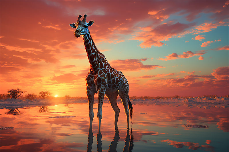 Giraffe Background Photo - Wallpaper - Wildlife Elephant Landscape  PSD/JPG/ Free Download