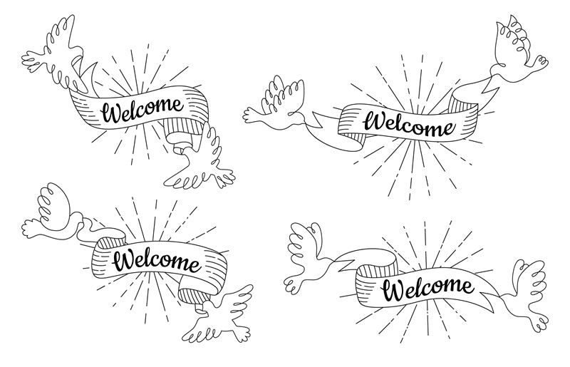 Handwriting Welcome Vector For Comercial Use- Greeting Words - Illustration PSD/SVG/EPS/PNG 