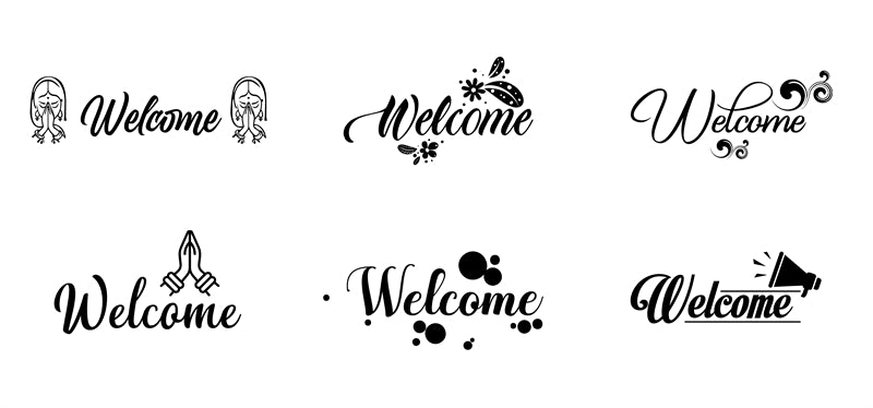 Mot de bienvenue manuscrit à usage commercial - Illustration PSD/SVG/EPS/PNG