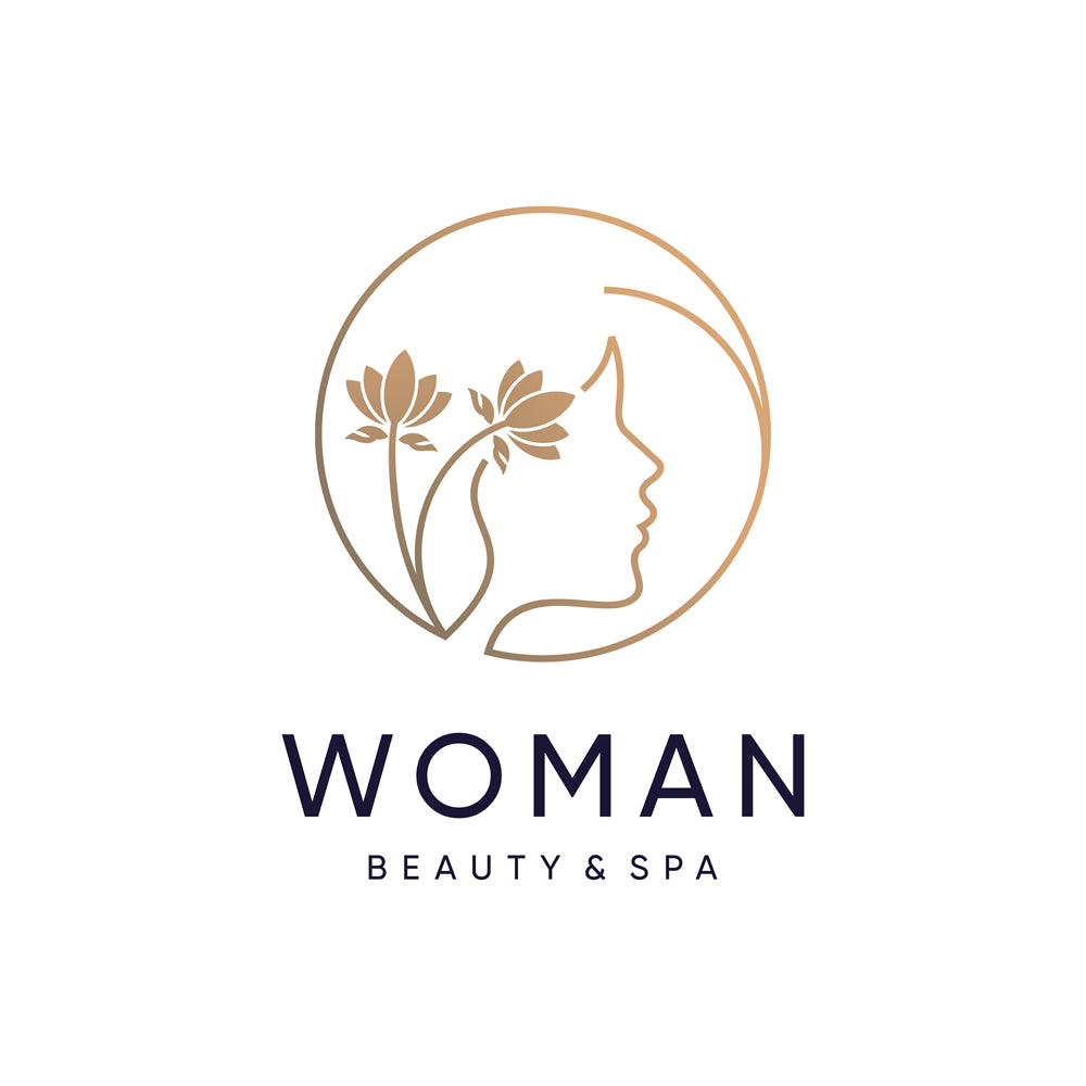 Woman Beauty Spa Organic logo badge design elements mockups