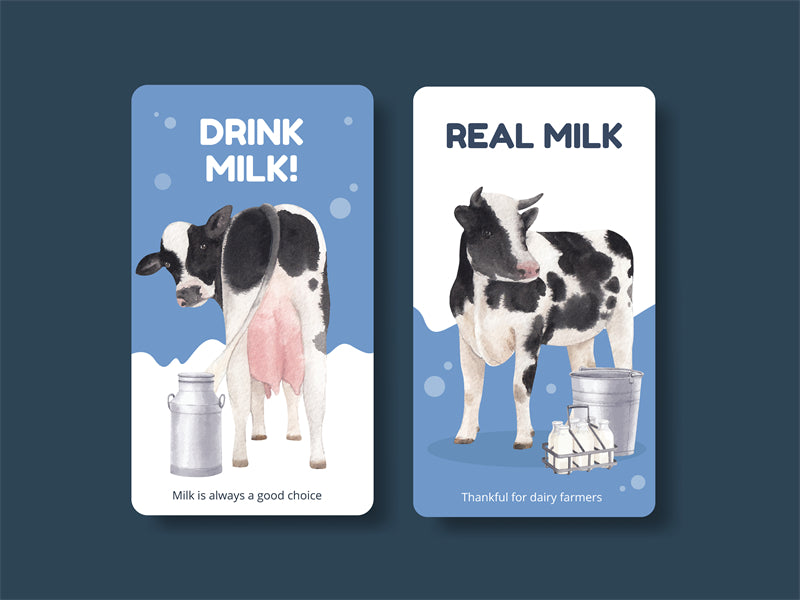 Handdraw Milk Elements - Cow Milk -Milk Bottle - Milk Logo - Design -Iluustration