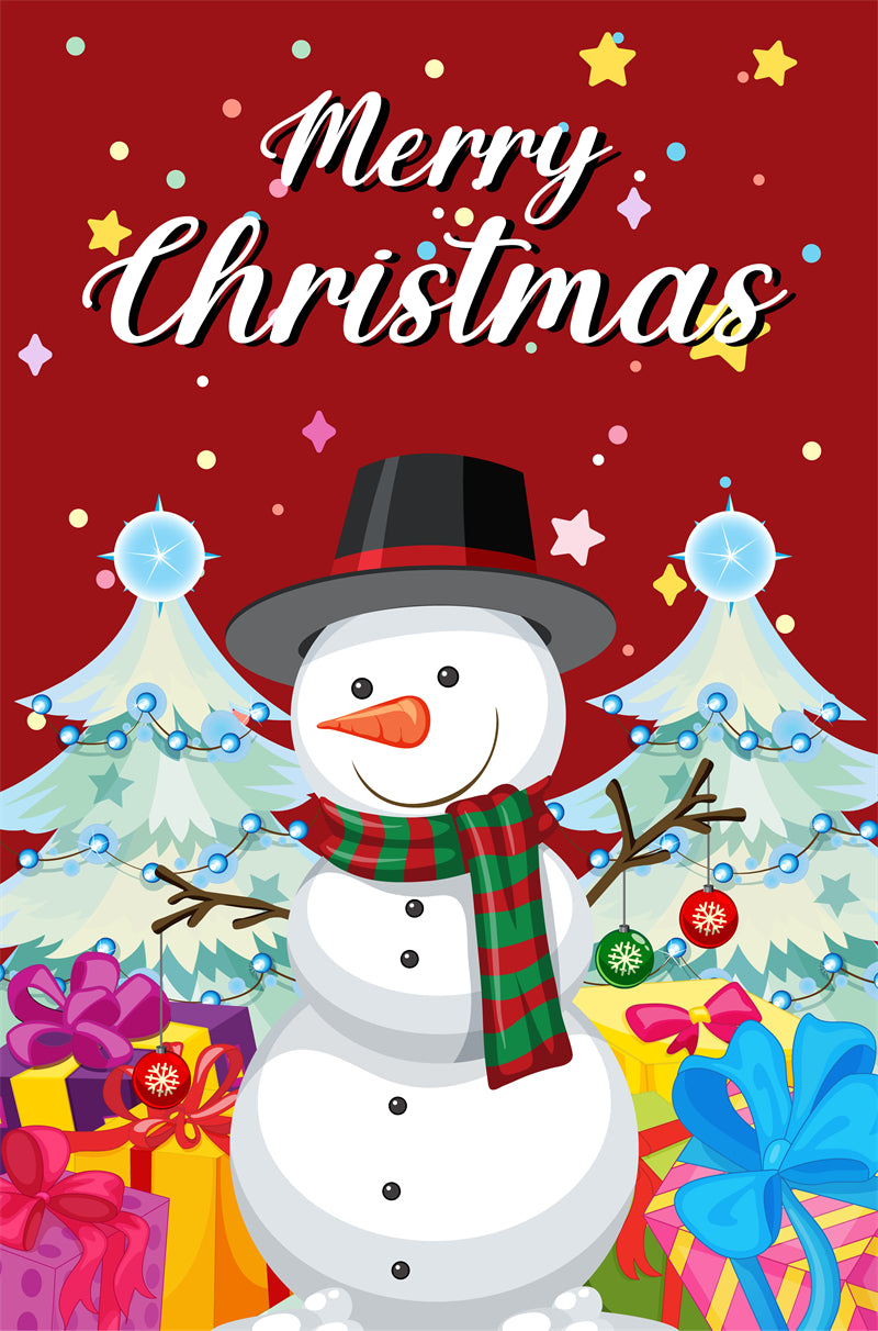 Bonhomme de neige d'hiver, saison de Noël, fond dessiné à la main - Téléchargement gratuit au format PNG/PSD/JPG