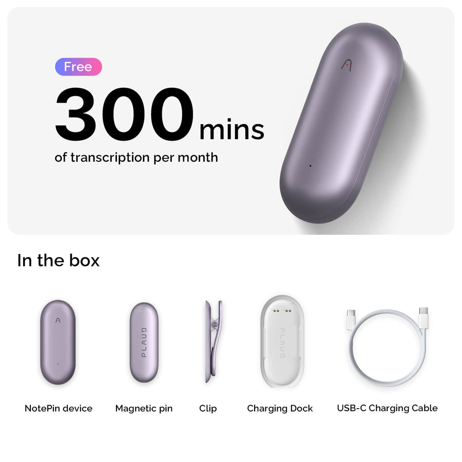 PLAUD NotePin - Wearable AI note taker
