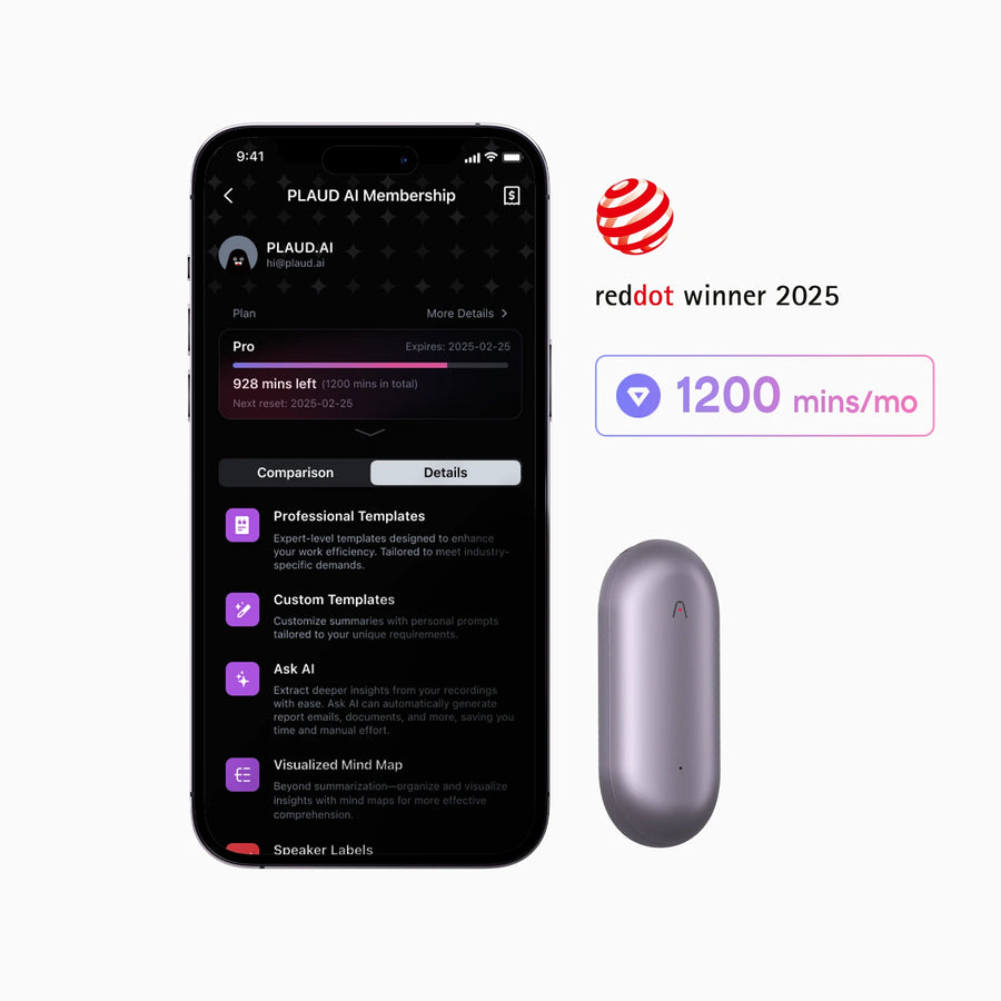 Plaud NotePin & AI Annual Pro Plan
