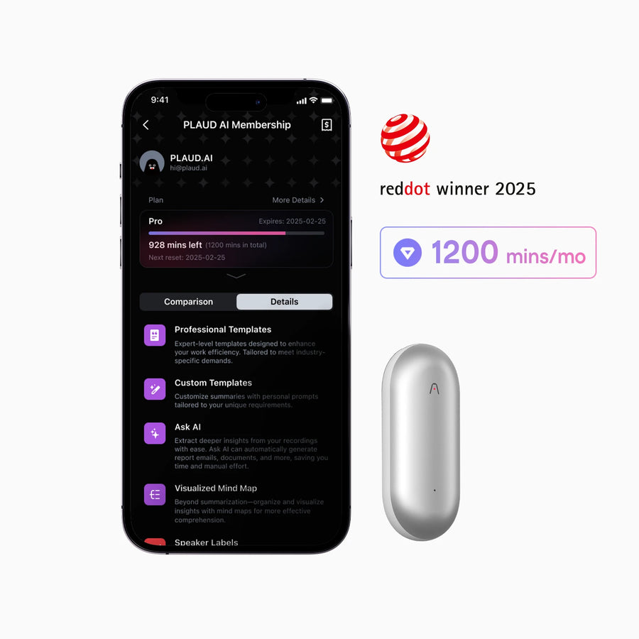 Plaud NotePin & AI Annual Pro Plan
