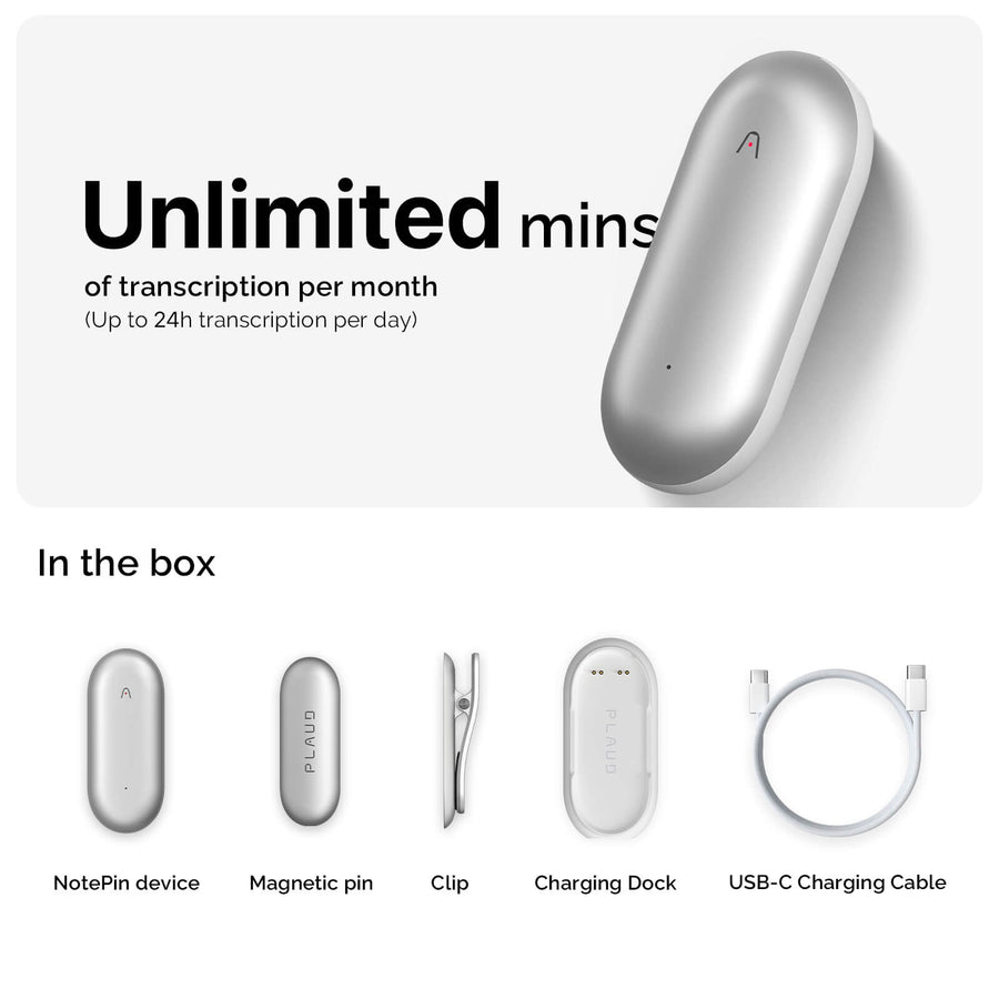 PLAUD NotePin & AI Annual Unlimited Plan
