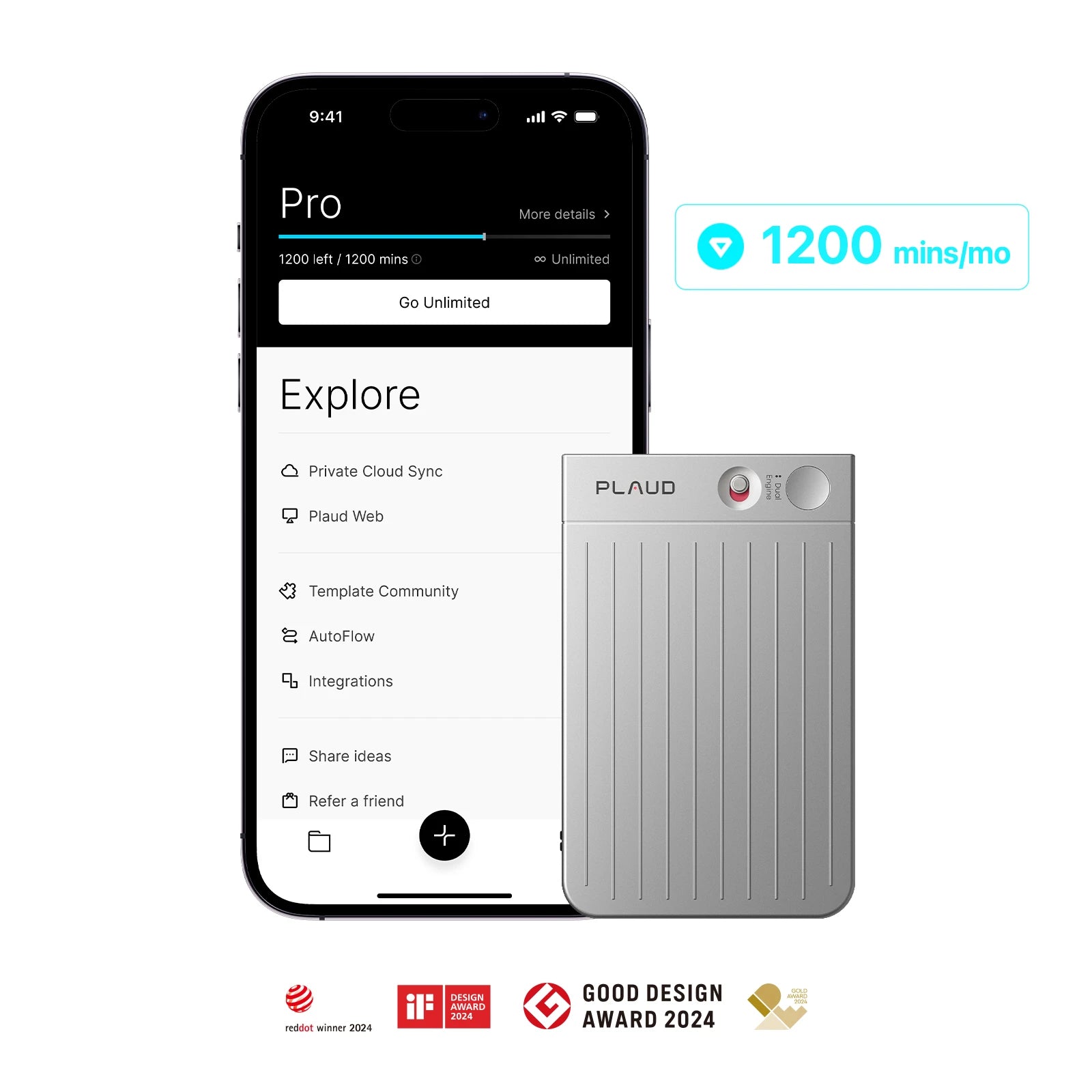 Plaud Note et Abonnement Annuel à l’IA Pro Plan