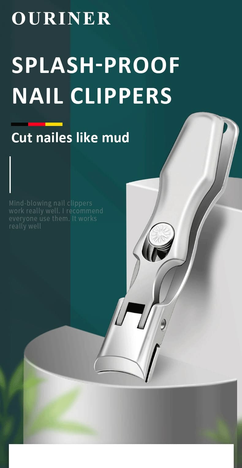 CMGF stainless steel portable nail clipper, large flat Nail clipper with  file, bevel nail clipper pedicure knife