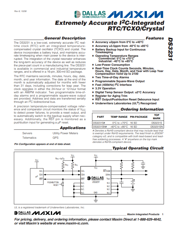 DS3231SN datasheet