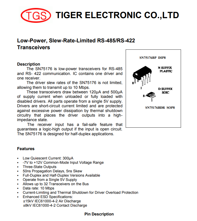 SN75176BDR datasheet