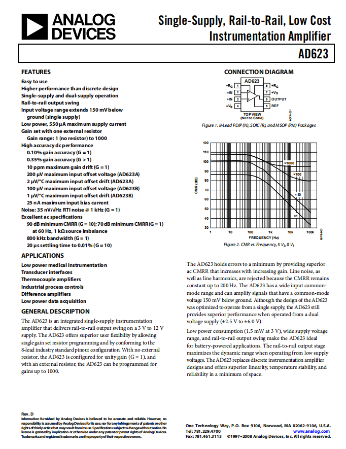 AD623ARZ datasheet