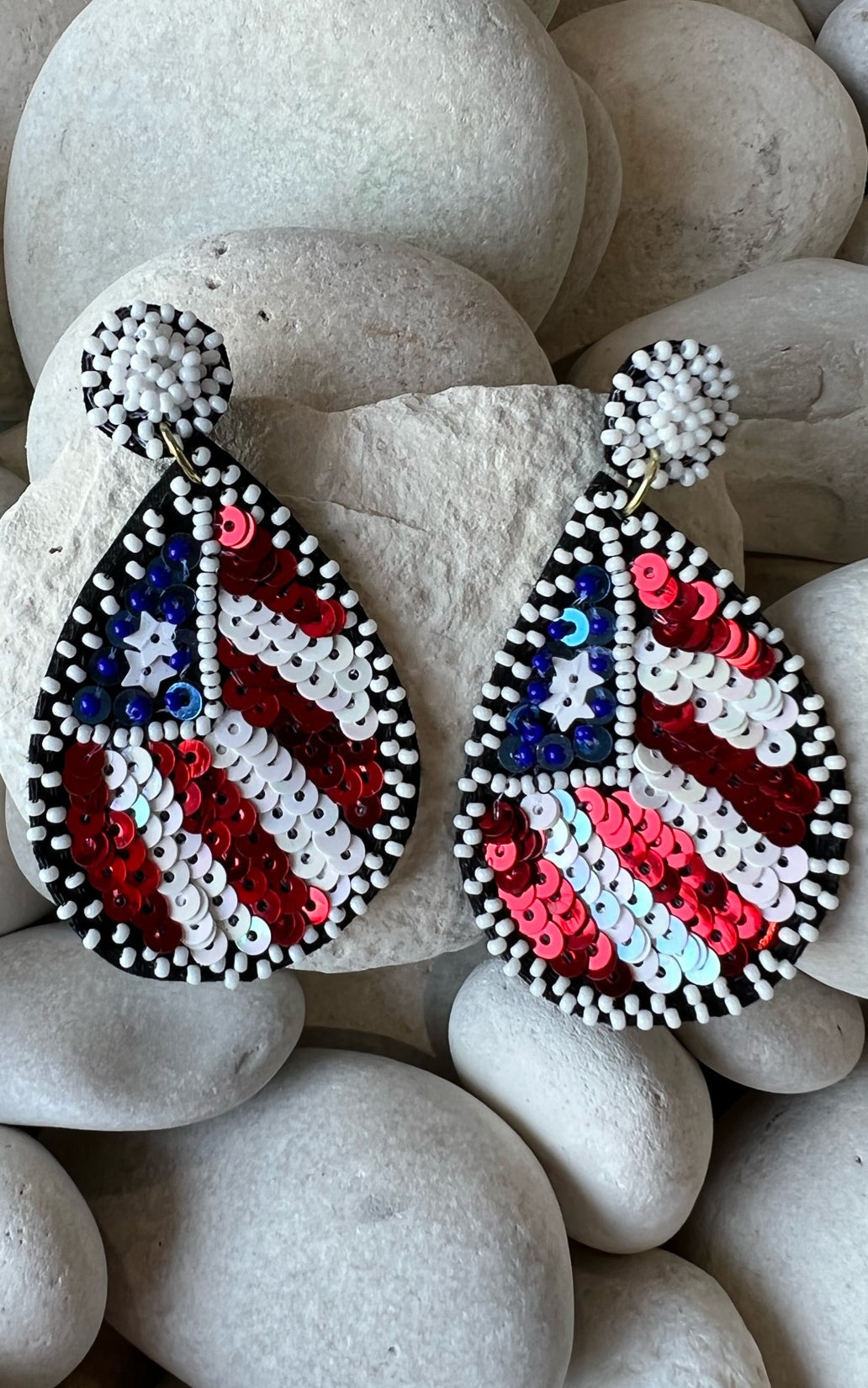 Earring: USA Beaded Teardrop Earrings