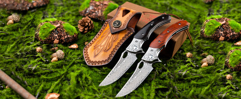 LOTHAR KINGKONG EDC Folding Pocket Knife, 3'' D2 Steel Balde and G10 Handle, Great Gifts for Dad