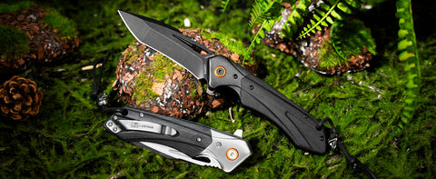 LOTHAR Lich King Folding Pocket Knife, 3.5'' D2 Steel Blade and Black G10 Handle, Spring Assisted Opening