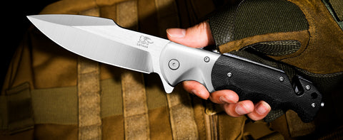 LOTHAR SMAUG Pocket Knife, 4 inch D2 Steel Blade Folding Knife, Black G10 Handle, Great Rescue Knife with Glass Breaker, Seatbelt Cutter