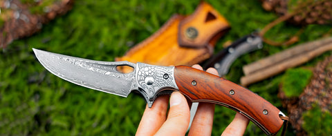 LOTHAR KINGKONG EDC Folding Pocket Knife, 3'' D2 Steel Balde and G10 Handle, Great Gifts for Dad