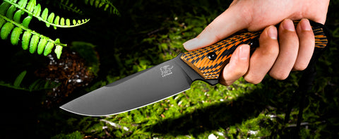 LOTHAR FOX Fixed Blade Hunting Knife, 4.5‘’ D2 Steel Blade Full Tang Knife, G10 Handle, Great Knife for Survival, Camping, Bushcraft or Hunting