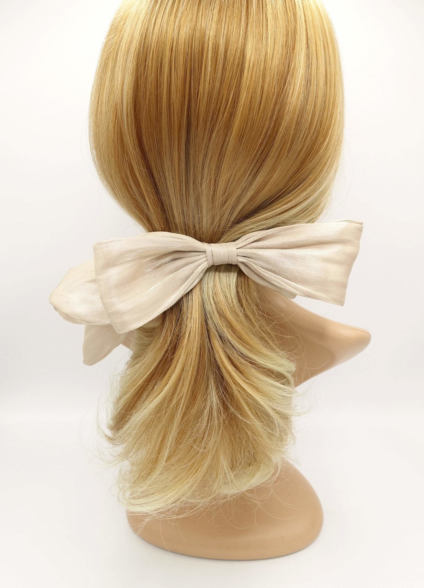 asymmetric organza hair bow stylish hair accessory for women