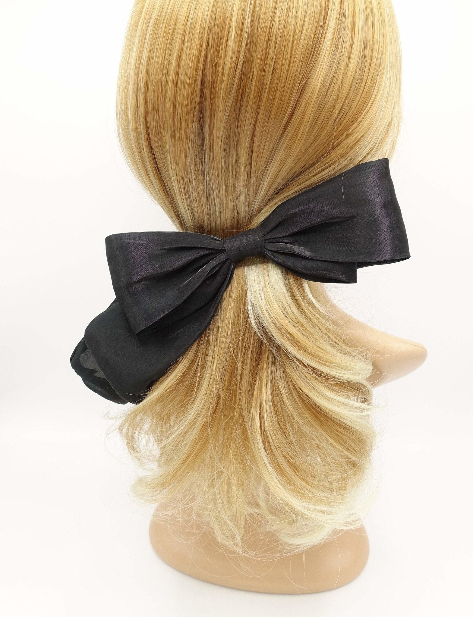 asymmetric organza hair bow stylish hair accessory for women