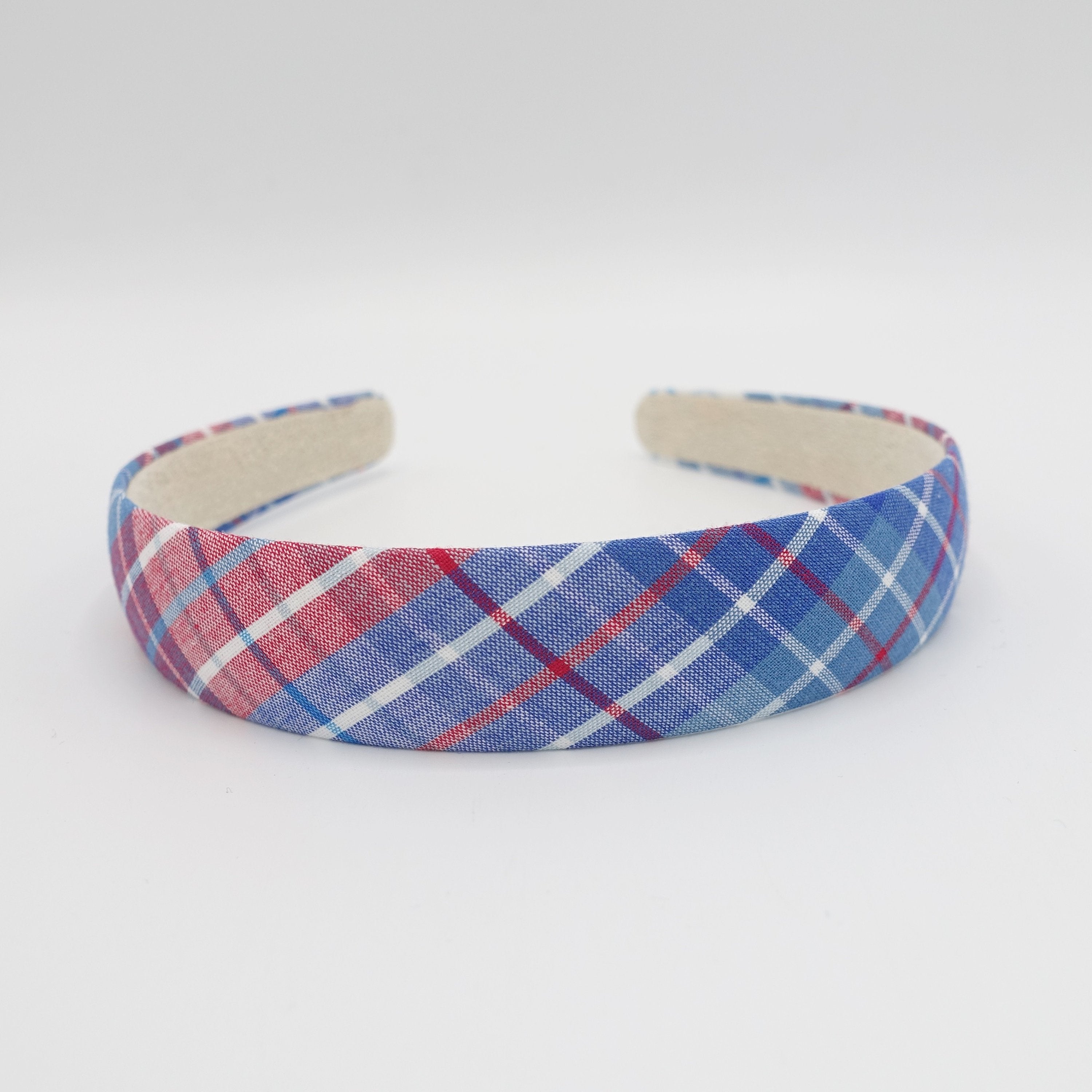 plaid check headband basic hairband for women