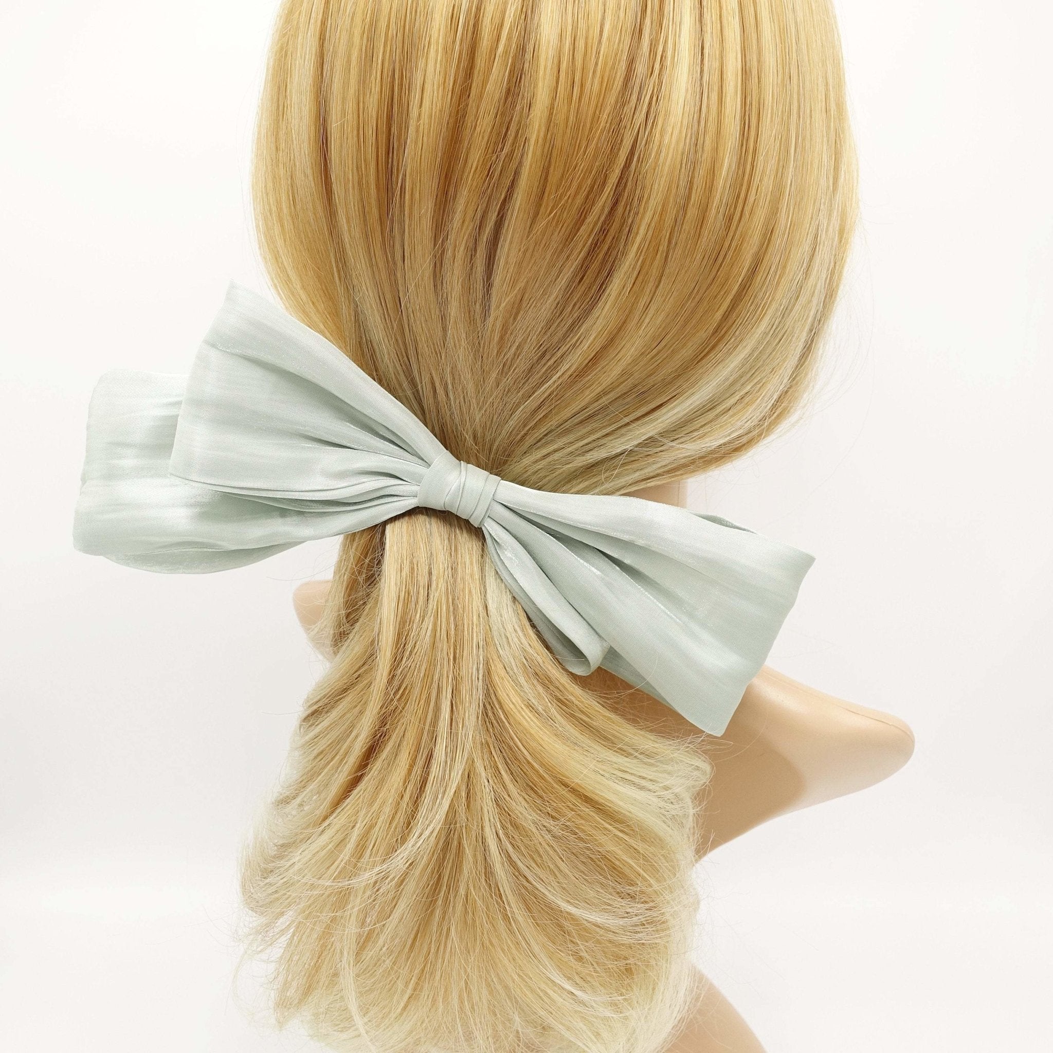 asymmetric organza hair bow stylish hair accessory for women