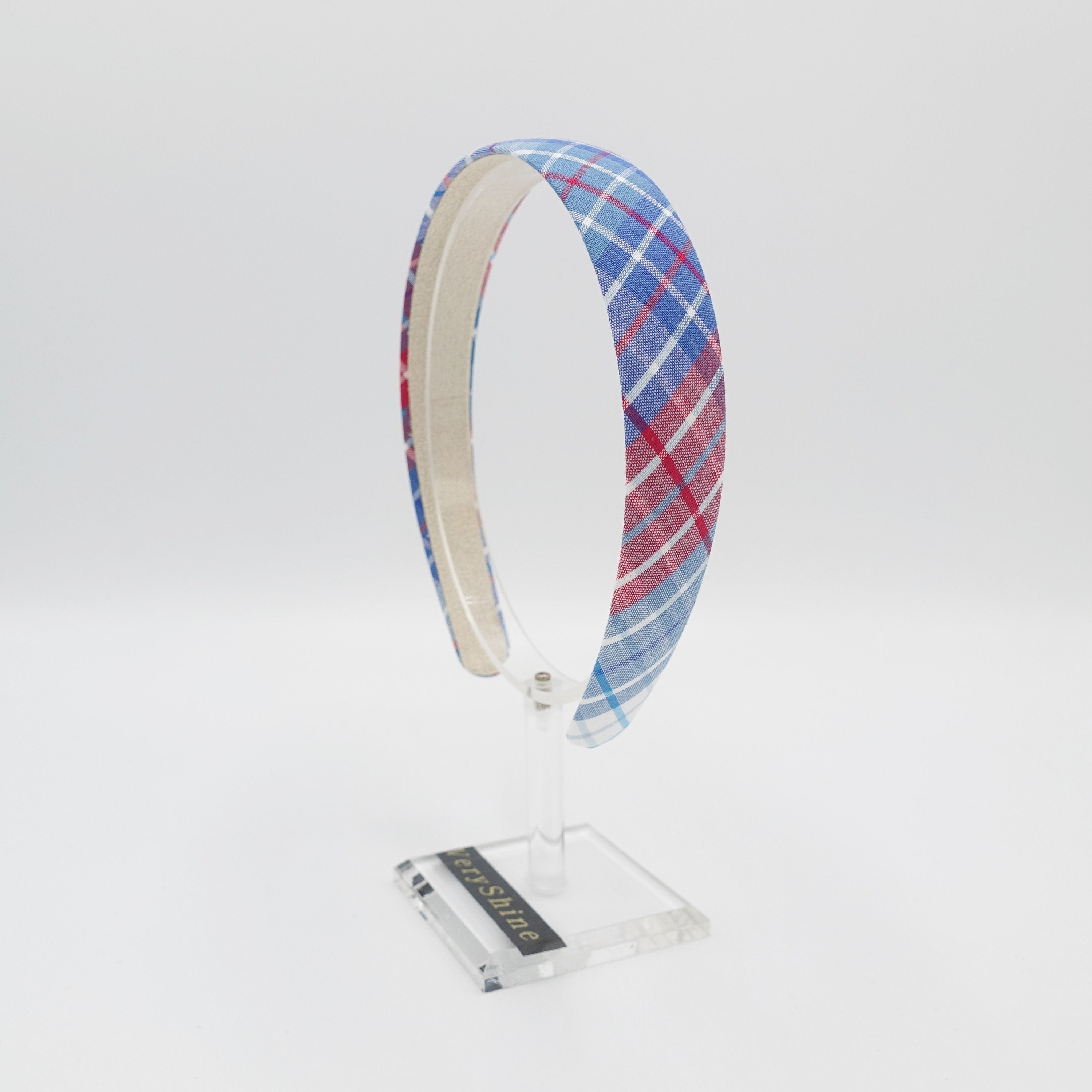 plaid check headband basic hairband for women