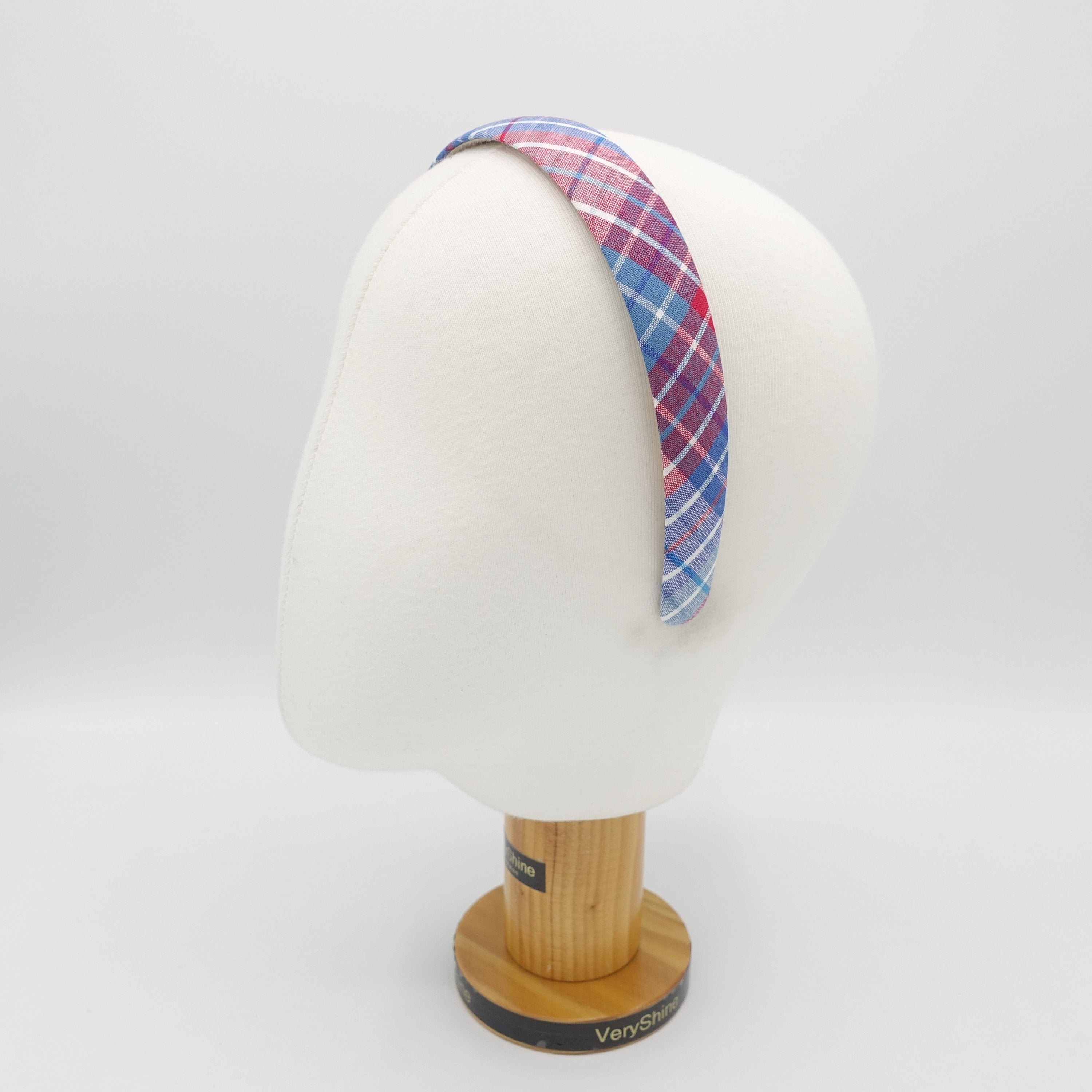 plaid check headband basic hairband for women