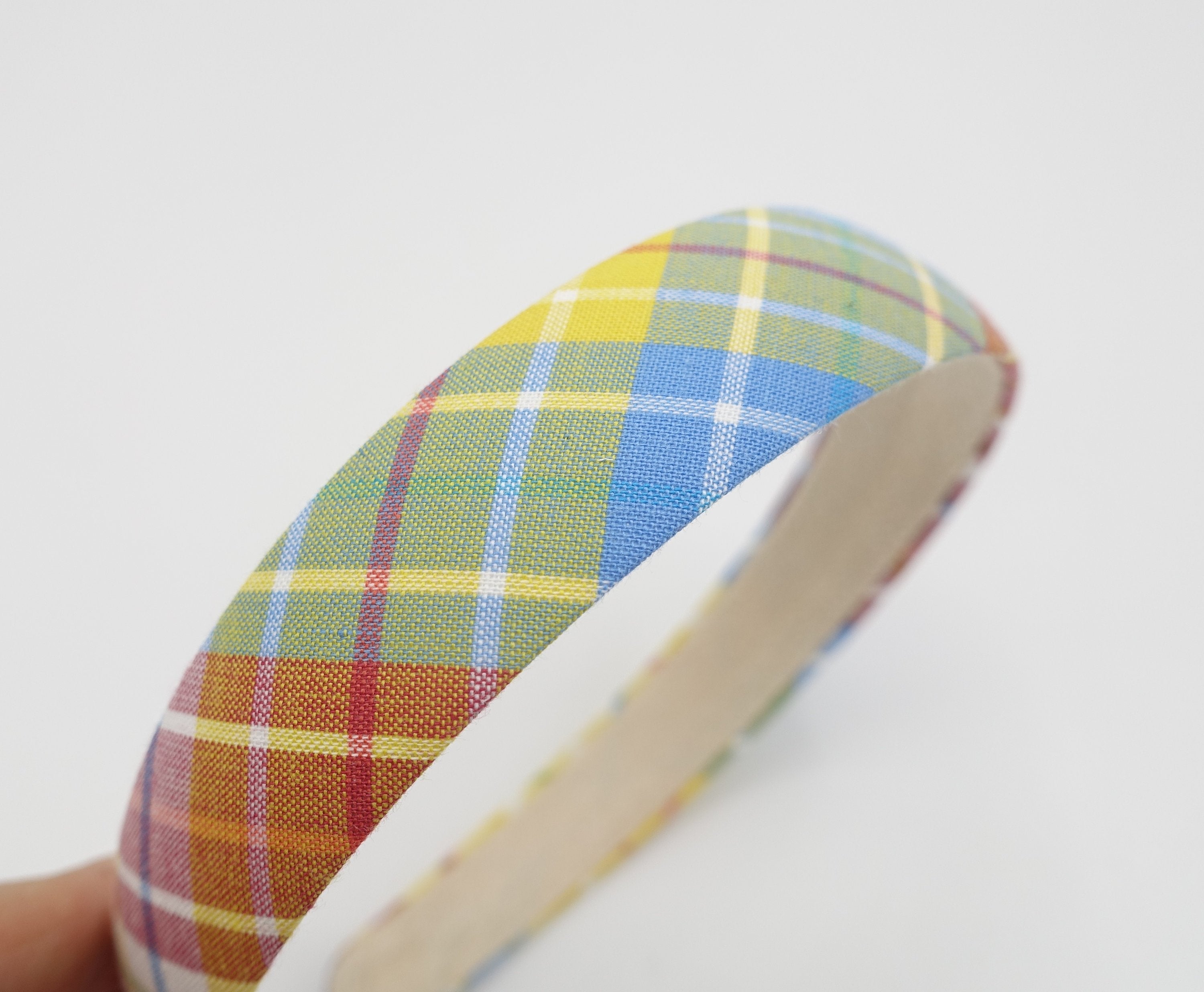 plaid check headband basic hairband for women