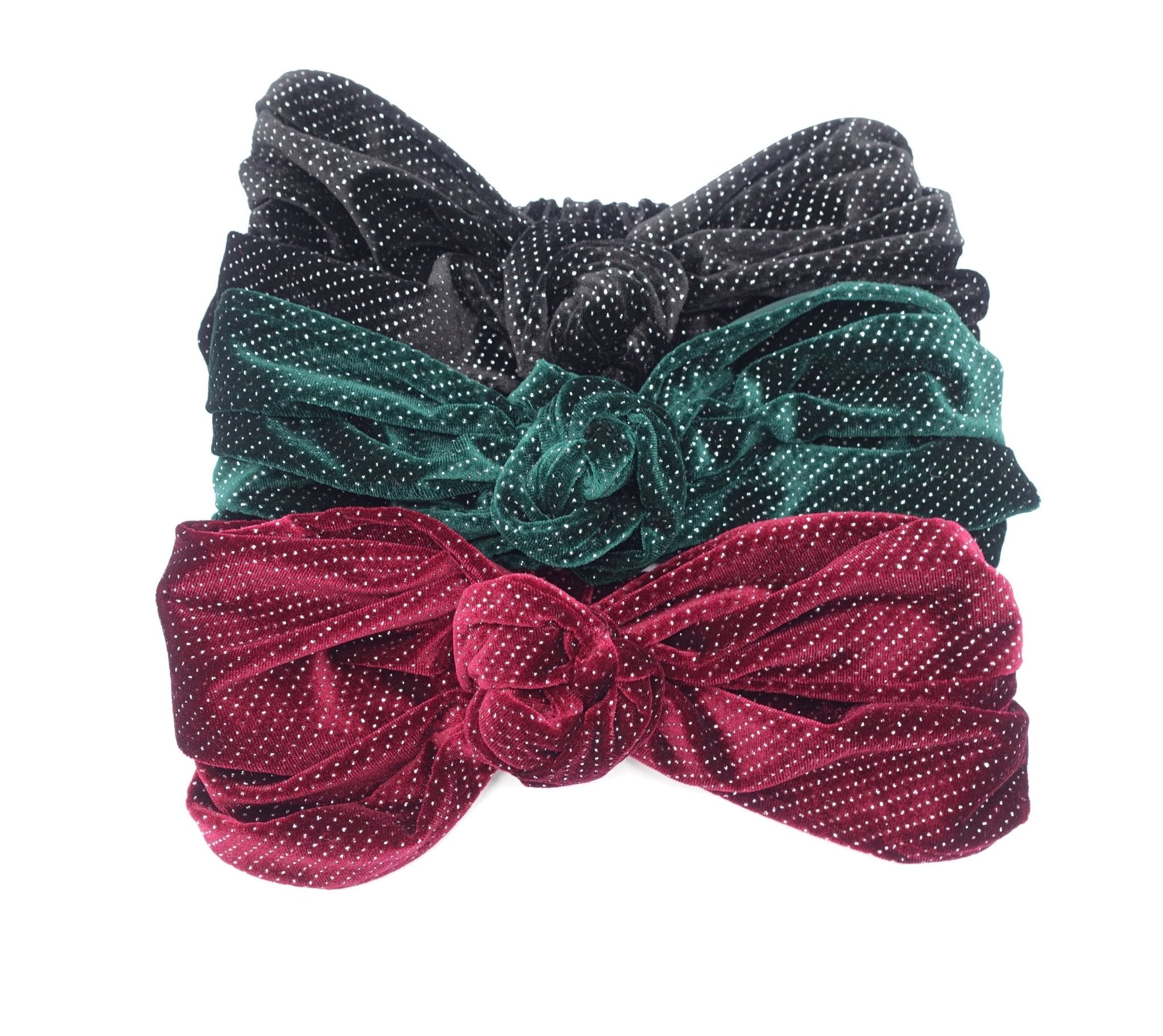 glittering velvet circle knot hair turban headband stylish Fall Winter hairband for women