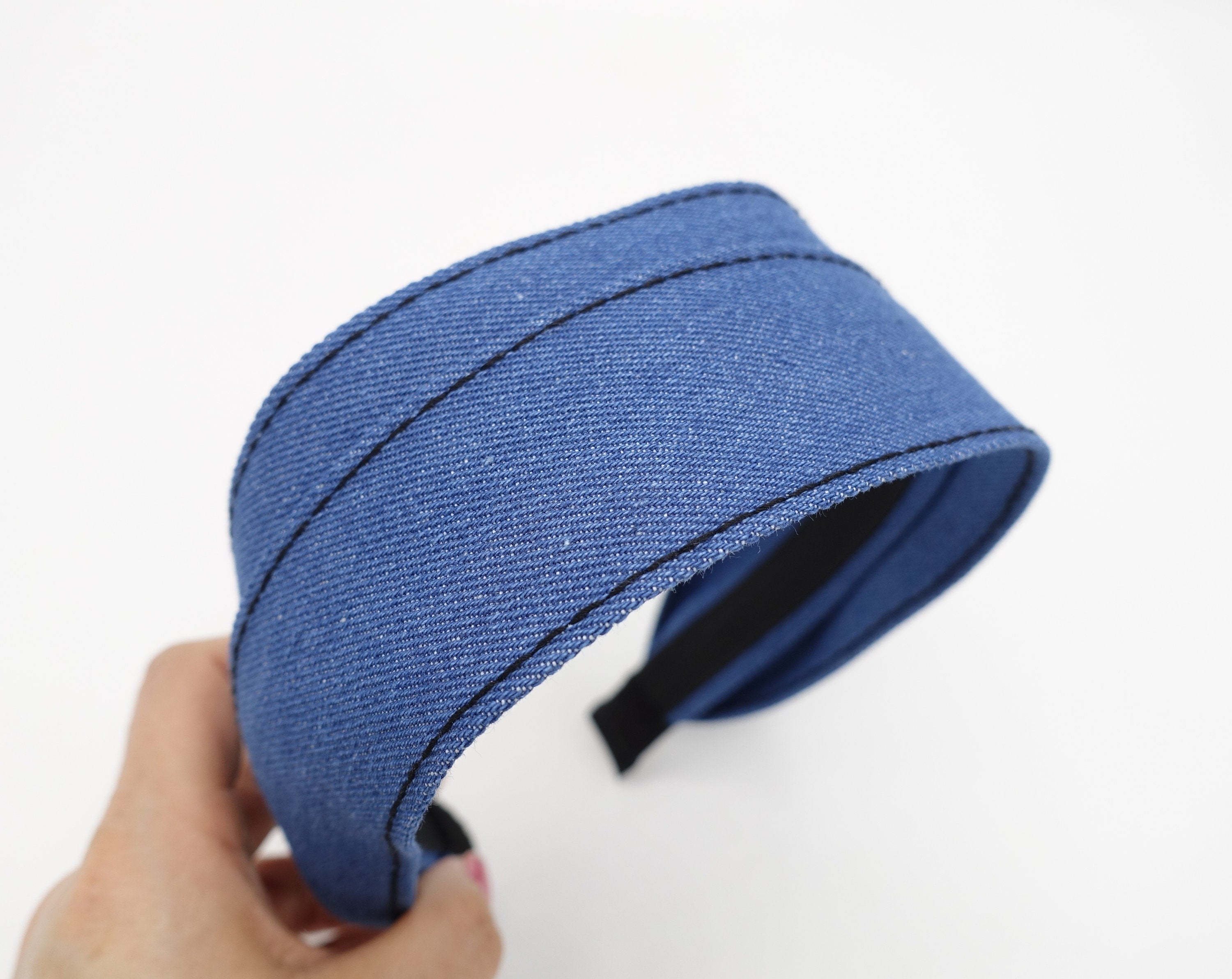 denim flat headband stitch hairband casual hair accessory for women