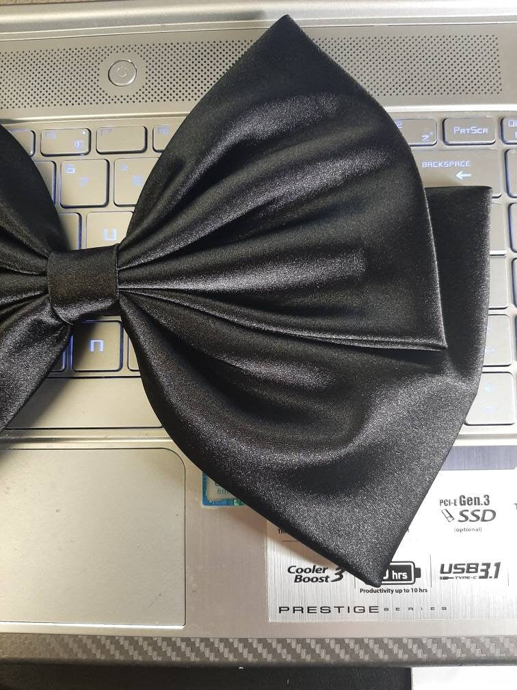 large glossy hair bow satin hair accessory for women