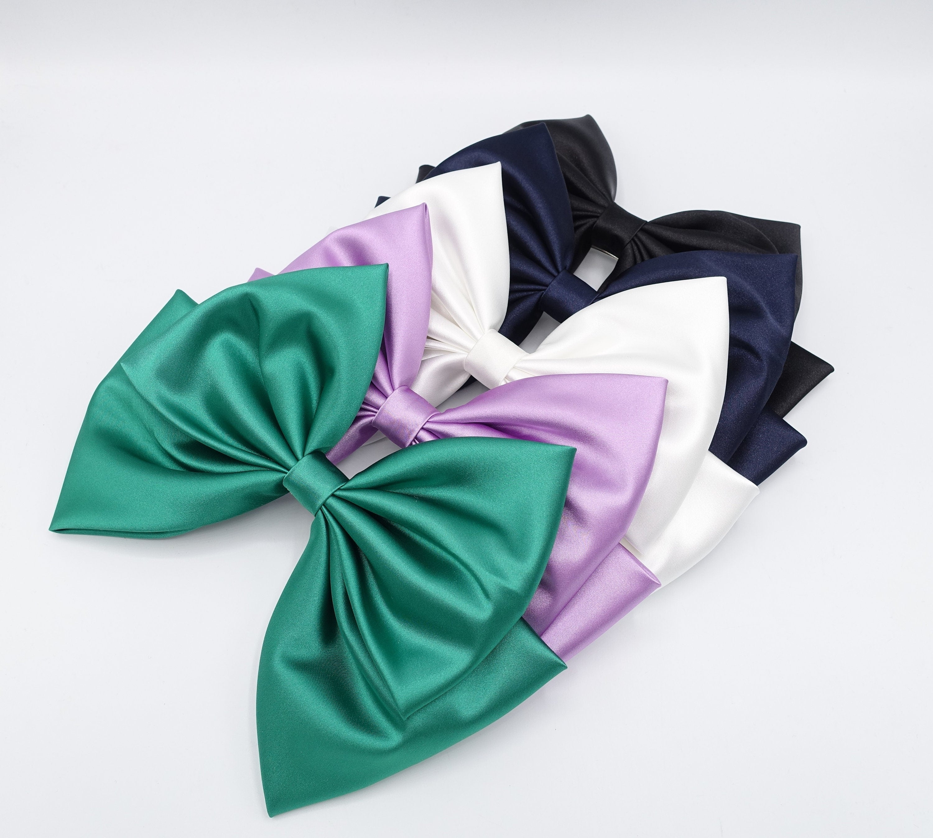 large glossy hair bow satin hair accessory for women