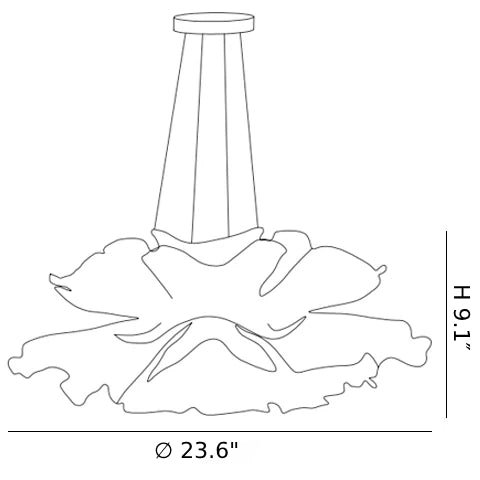 Modern Flower Pendant Light Size