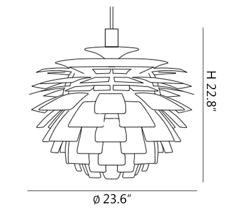 Pine Cone Chandelier Size