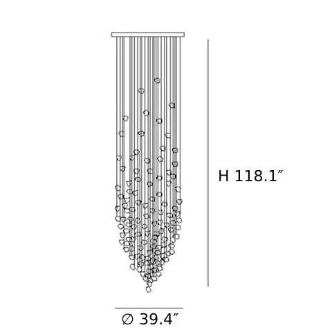 Stone Charcoal Chandelier Size B