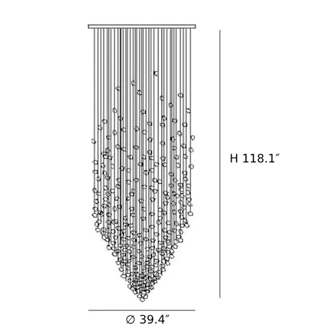 Stone Charcoal Chandelier Size D