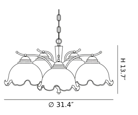 Vintage Petal Chandelier Size B