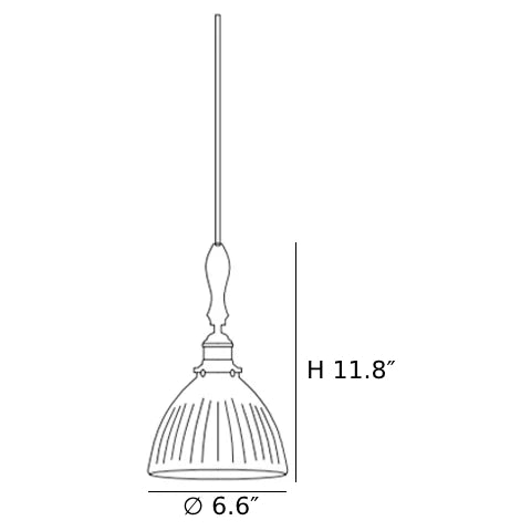 White Ceramic Pendant Light Size