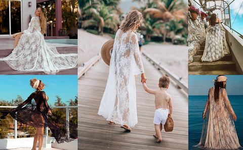 Lace Maternity Robe