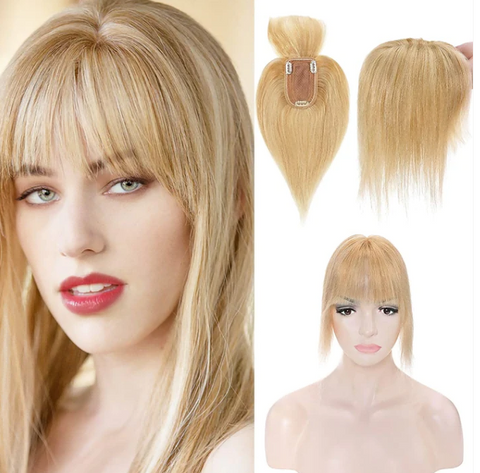 Highlight: SEGO Hair Toppers with Bangs [2.8x5.1 inch | 3 Clips] Perfect Fit and Adjustable Sizing