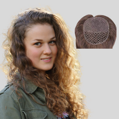 YAIRYANGTZE Curly, Wavy Hair Topper With Bangs